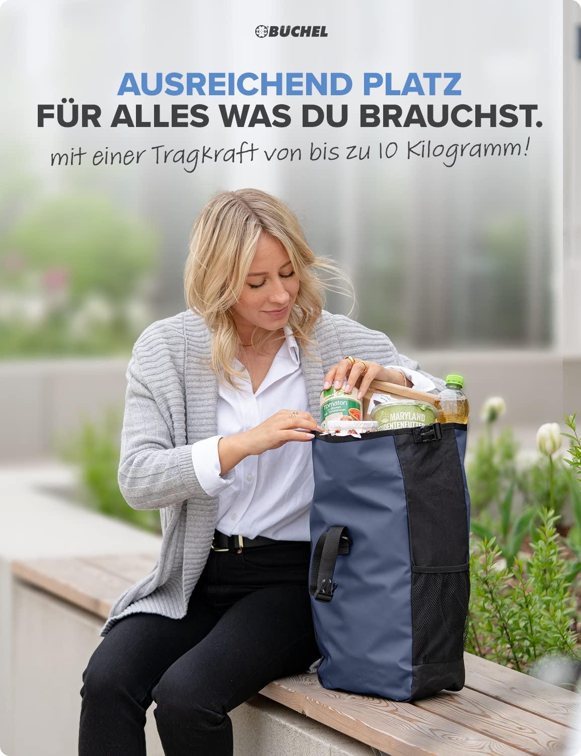 Büchel Fahrradtasche für Gepäckträger I wasserabweisend und bis zu 10kg belastbar I Fahrradtasche Gepäckträger aus Tarpaulin, Gepäckträgertasche, Fahrrad Taschen hinten Alcovic