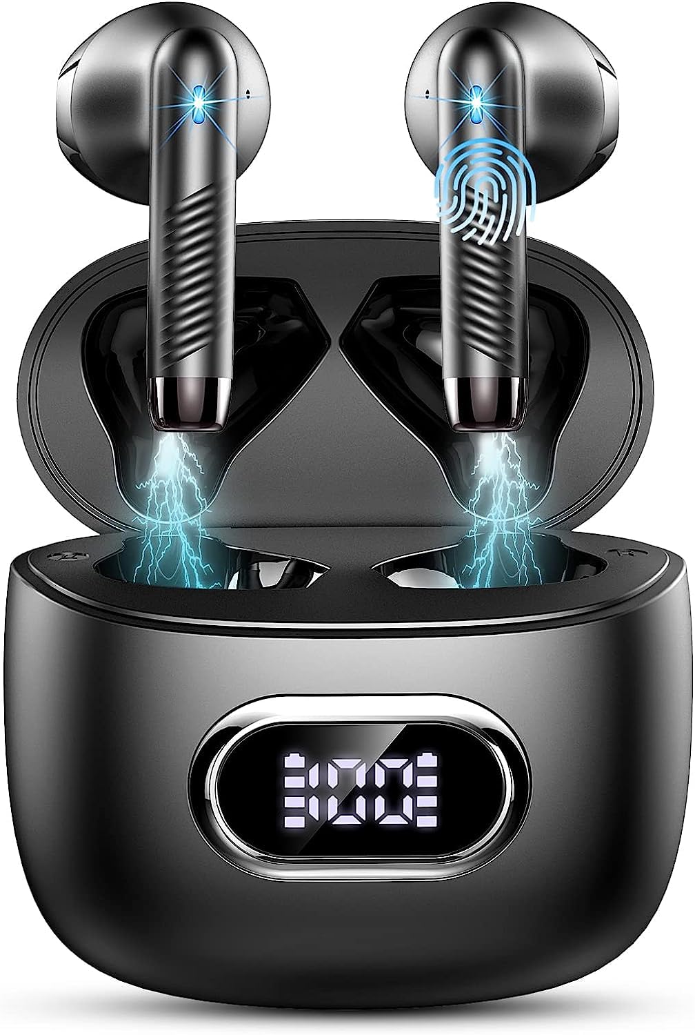 Bluetooth In-Ear Kopfhörer – Kabellos, Bluetooth 5.4, 48 h, 4 ENC Mics, Tiefer Bass, IPX7, USB-C, LED-Anzeige