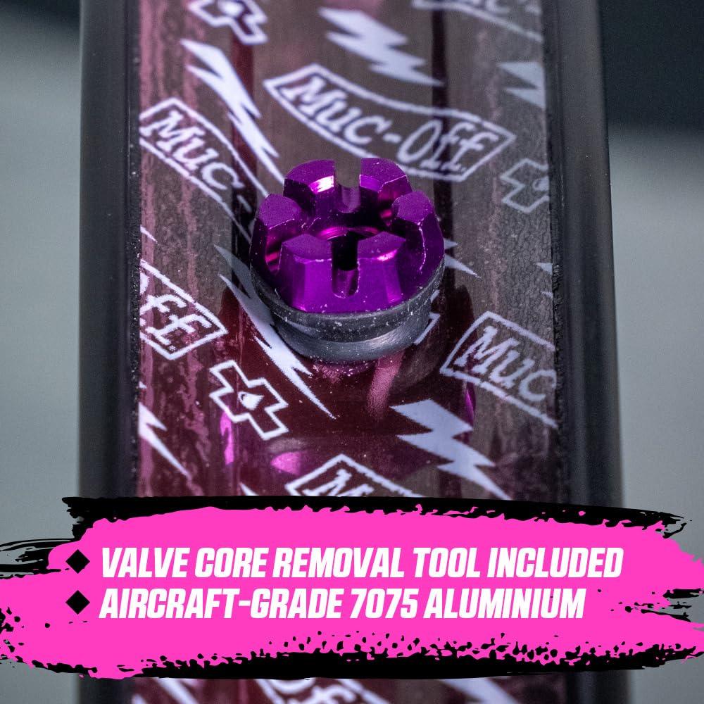 Muc-Off Graue Presta Tubeless Ventile, 44 mm - Hochwertige Anti-Leck Fahrradventile mit integriertem Werkzeug zum Entfernen des Ventilkerns Alcovic