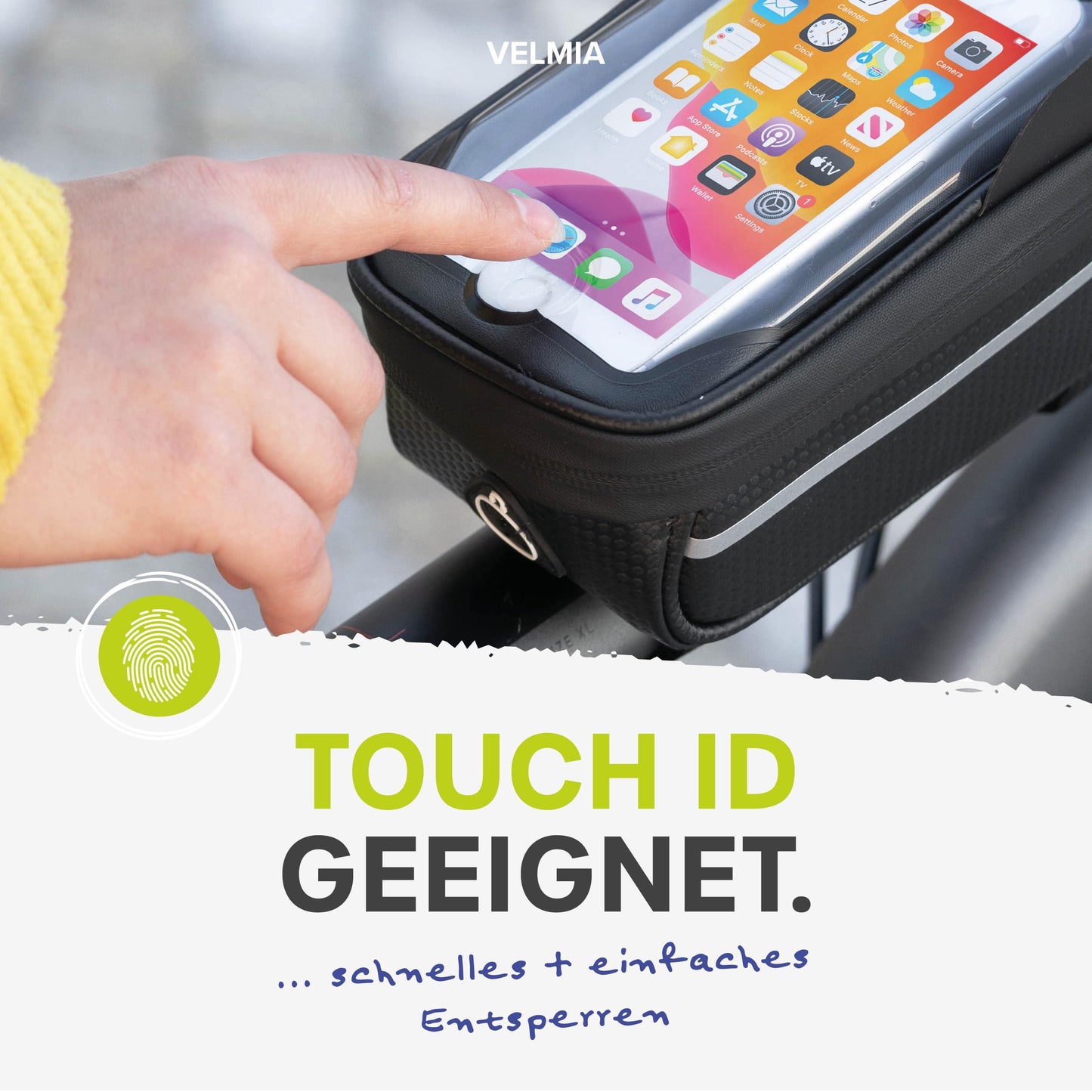 VELMIA Fahrrad Rahmentasche Wasserdicht - Fahrrad Handyhalterung ideal zur Navigation - Fahrradtasche Rahmen, Fahrrad Handytasche, Fahrradzubehör Alcovic