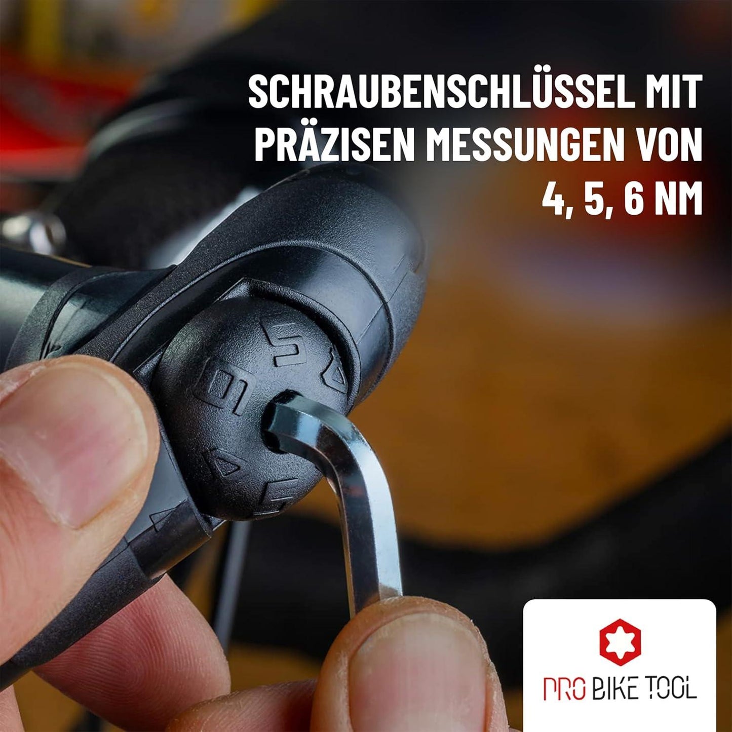 PRO BIKE TOOL Einstellbarer Drehmomentschlüssel Fahrrad 4, 5, 6 NM - Hochwertiges Fahrrad Multifunktionswerkzeug - Inklusive 3, 4, 5mm Allen & T25 Werkzeugbits - Fahrrad Drehmomentschlüssel Rennrad Alcovic