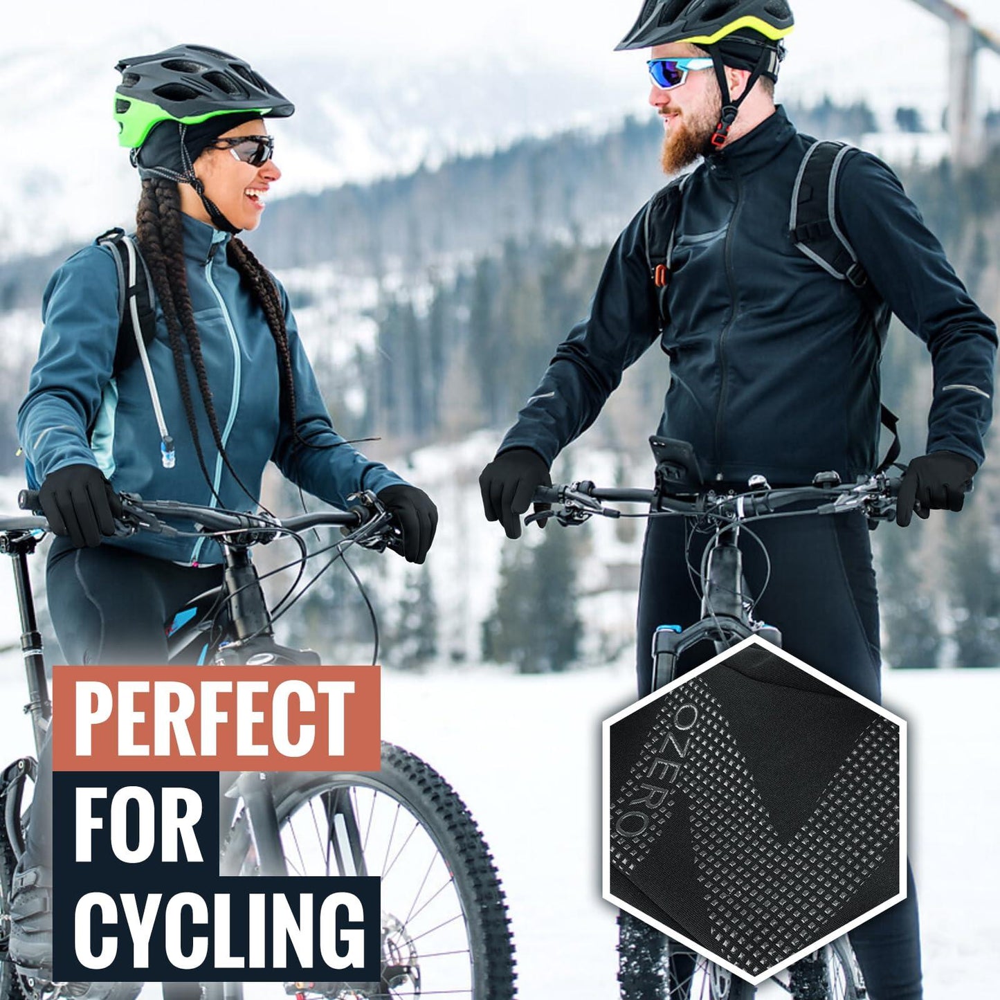 OZERO Herren Wasserdicht Thermohandschuhe, Touchscreen Winterhandschuhe Fahrhandschuhe Fahrradhandschuhe Laufhandschuhe Alcovic