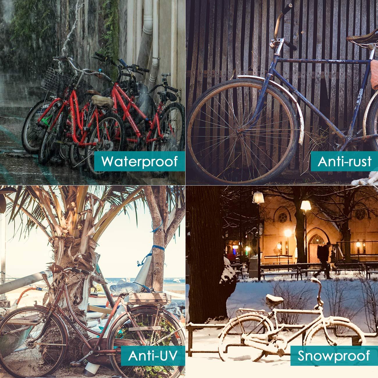 Favoto Fahrradabdeckung Wasserdicht Fahrrad Abdeckplane für 2-3 Fahrräder 210D Oxford-Gewebe Fahrradgarage Plane Fahrrad Schutzhülle Abdeckhaube mit Beutel 200 x 105x 110CM (Orange-Schwarz) Alcovic