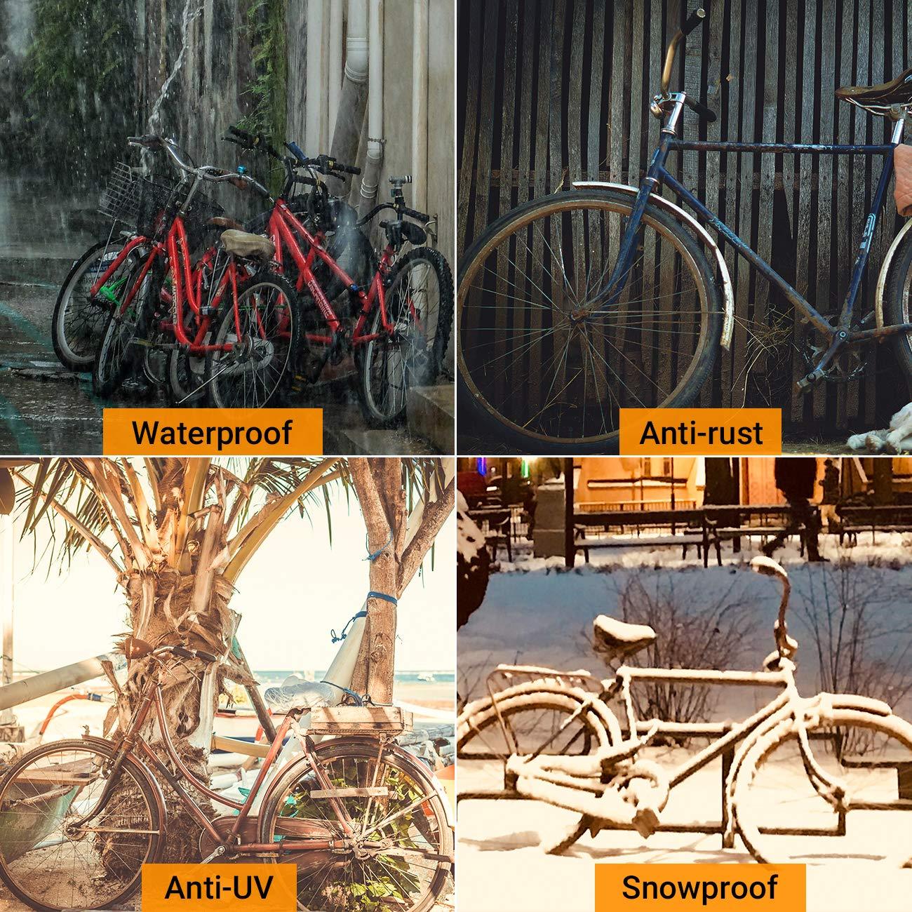Favoto Fahrradabdeckung Wasserdicht Fahrrad Abdeckplane für 2-3 Fahrräder 210D Oxford-Gewebe Fahrradgarage Plane Fahrrad Schutzhülle Abdeckhaube mit Beutel 200 x 105x 110CM (Orange-Schwarz) Alcovic