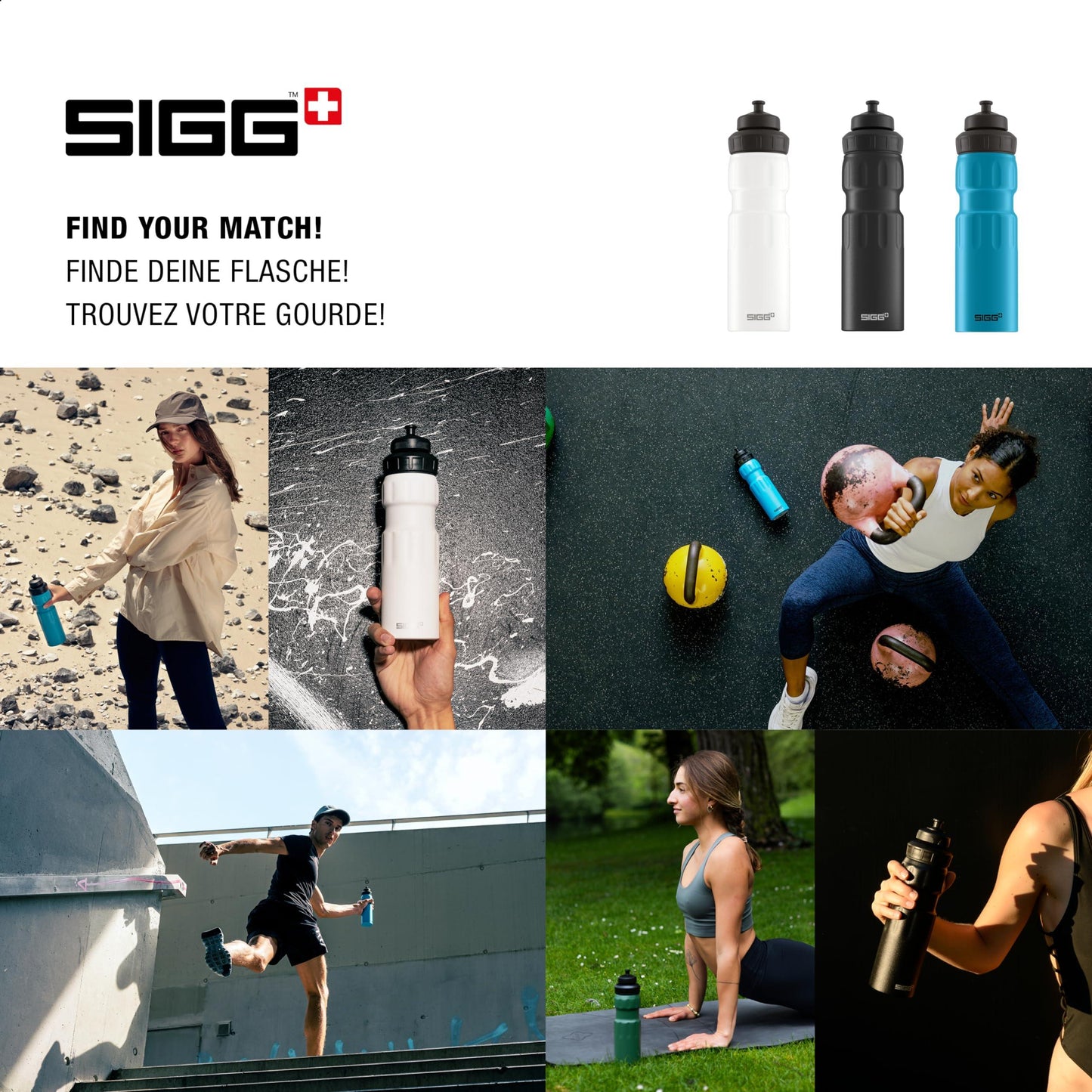 SIGG - Alu Sport Trinkflasche - WMB Sports - Mit 3-Stufen-Sportverschluss - Klimaneutral Zertifiziert - Auslaufsicher - Federleicht - BPA-frei - 0,75L Alcovic