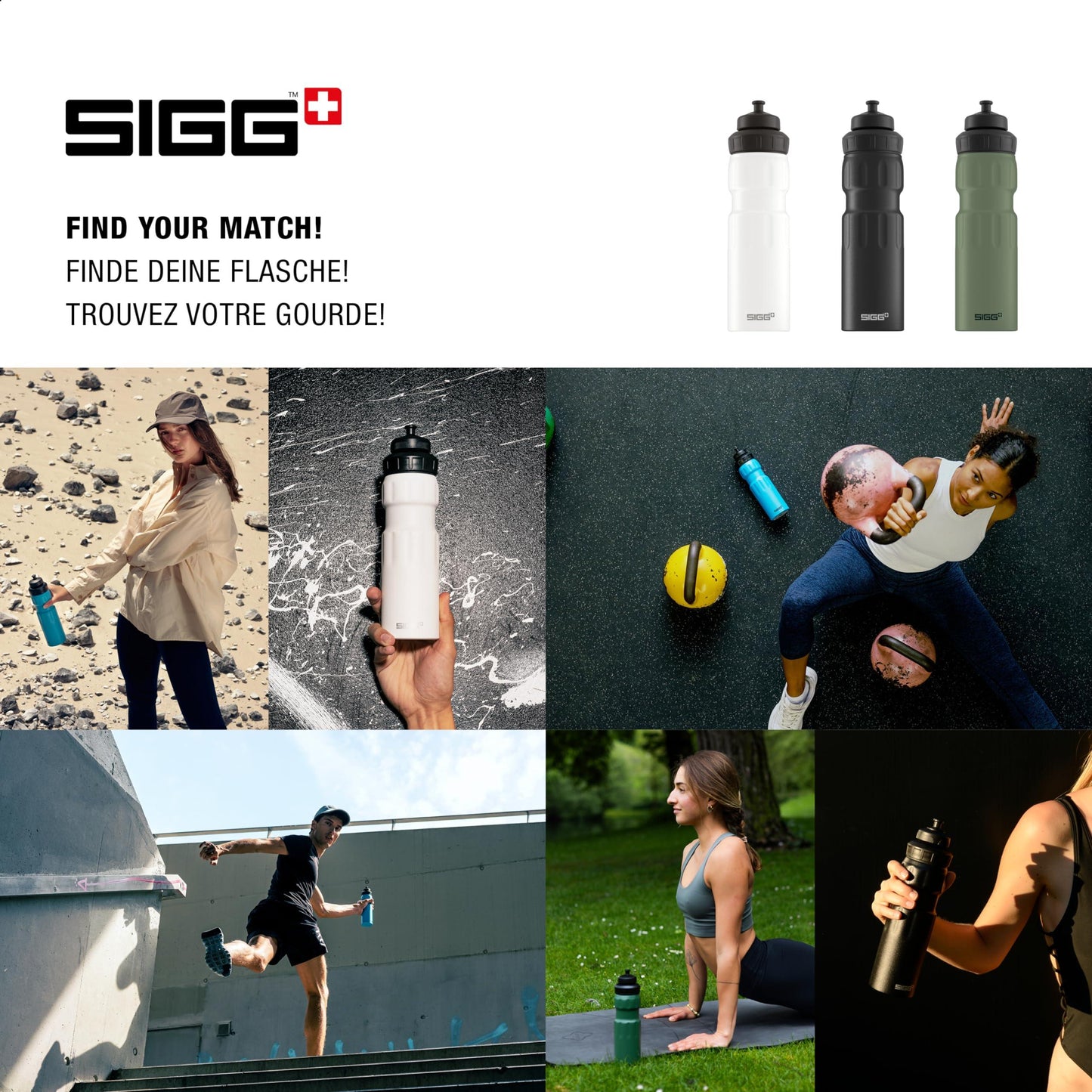 SIGG - Alu Sport Trinkflasche - WMB Sports - Mit 3-Stufen-Sportverschluss - Klimaneutral Zertifiziert - Auslaufsicher - Federleicht - BPA-frei - 0,75L Alcovic