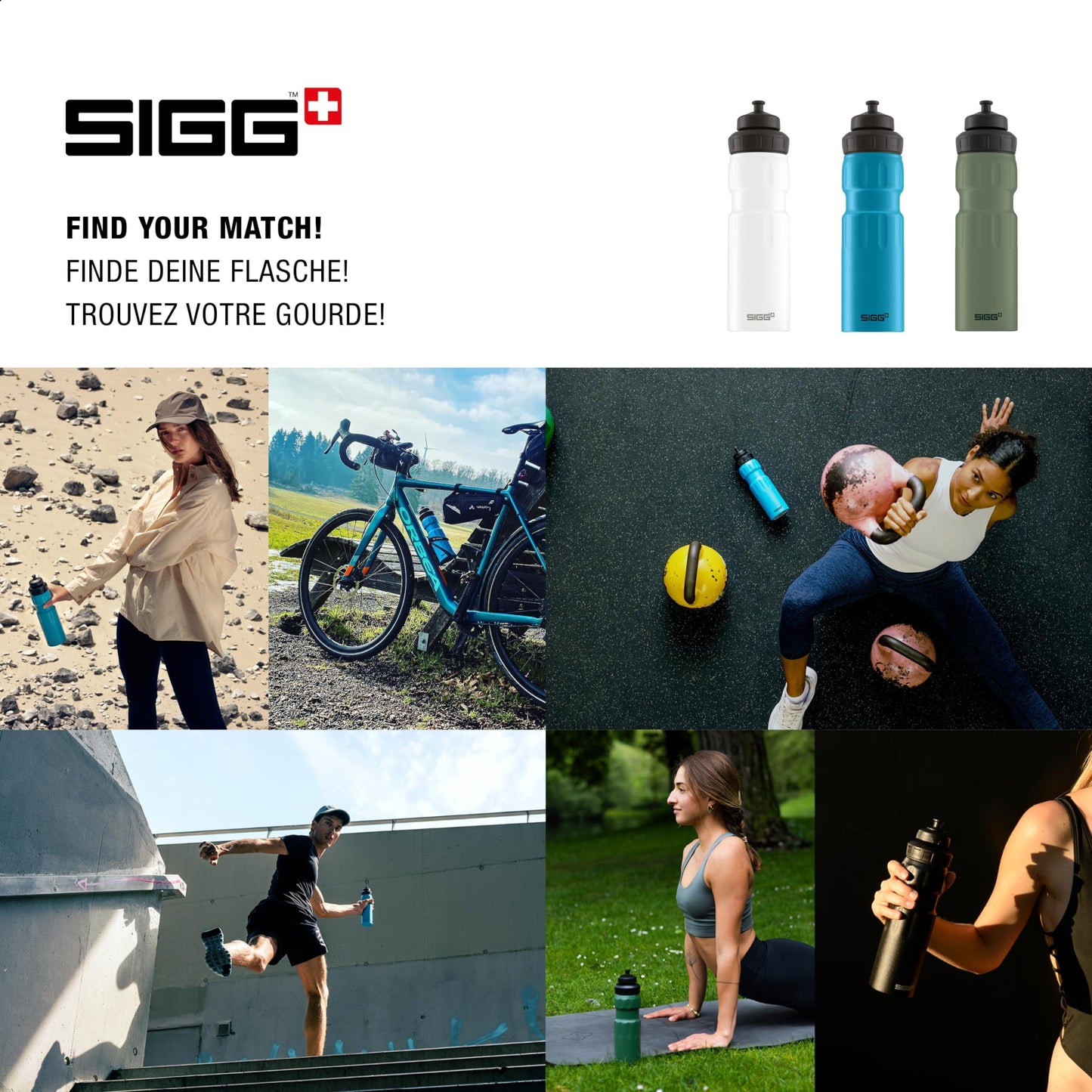 SIGG - Alu Sport Trinkflasche - WMB Sports - Mit 3-Stufen-Sportverschluss - Klimaneutral Zertifiziert - Auslaufsicher - Federleicht - BPA-frei - 0,75L Alcovic
