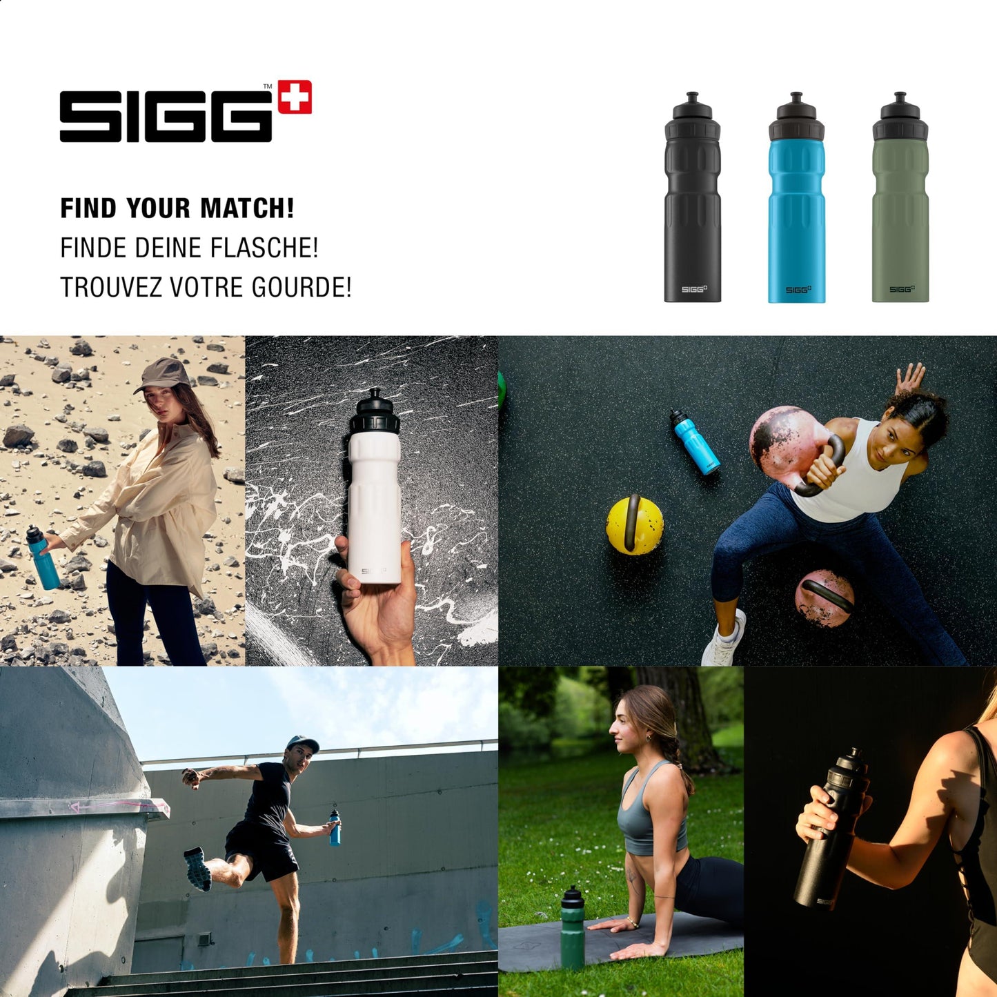 SIGG - Alu Sport Trinkflasche - WMB Sports - Mit 3-Stufen-Sportverschluss - Klimaneutral Zertifiziert - Auslaufsicher - Federleicht - BPA-frei - 0,75L Alcovic