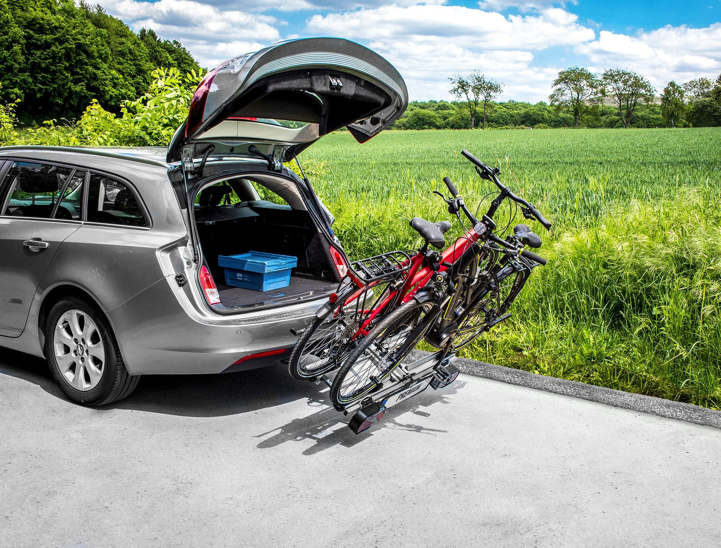 EUFAB Fahrradträger Jake, für E-Bikes geeignet + EUFAB 16412 Universal Wandhalterung für Fahrradträger Alcovic