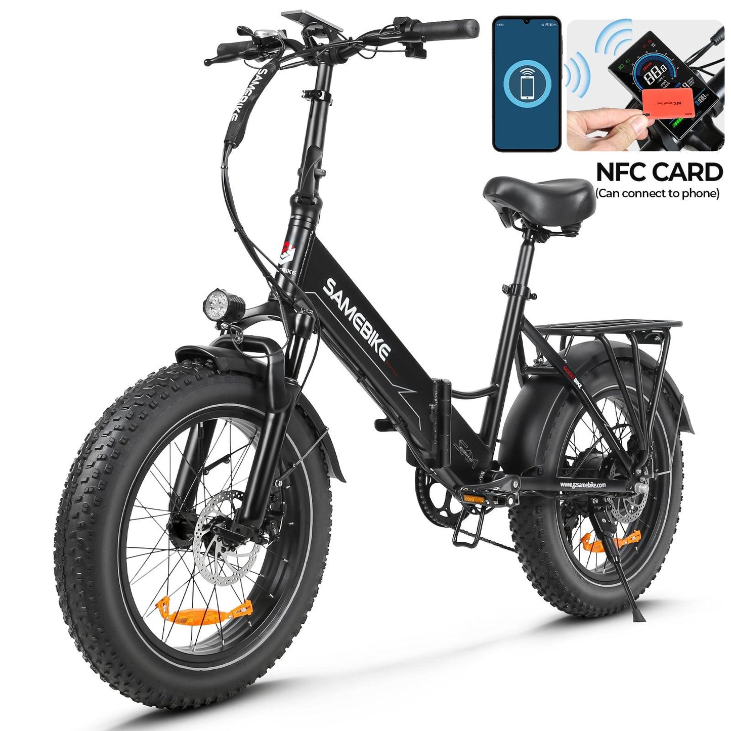 SAMEBIKE LOTDM200-II 20 Zoll Fettreifen 750W Motor 48V 13Ah Akku Faltrad Smart NFC Alcovic