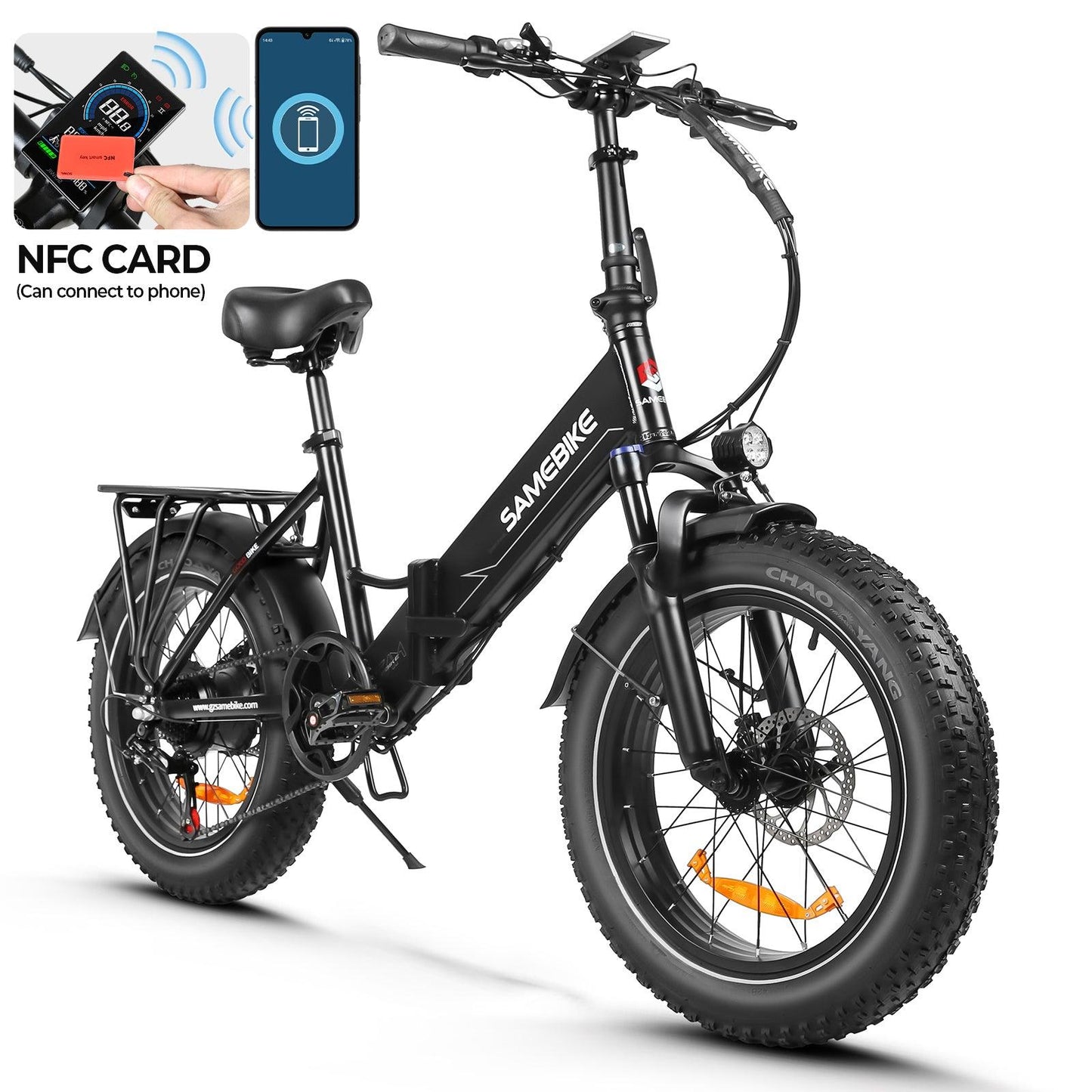 SAMEBIKE LOTDM200-II 20 Zoll Fettreifen 750W Motor 48V 13Ah Akku Faltrad Smart NFC Alcovic