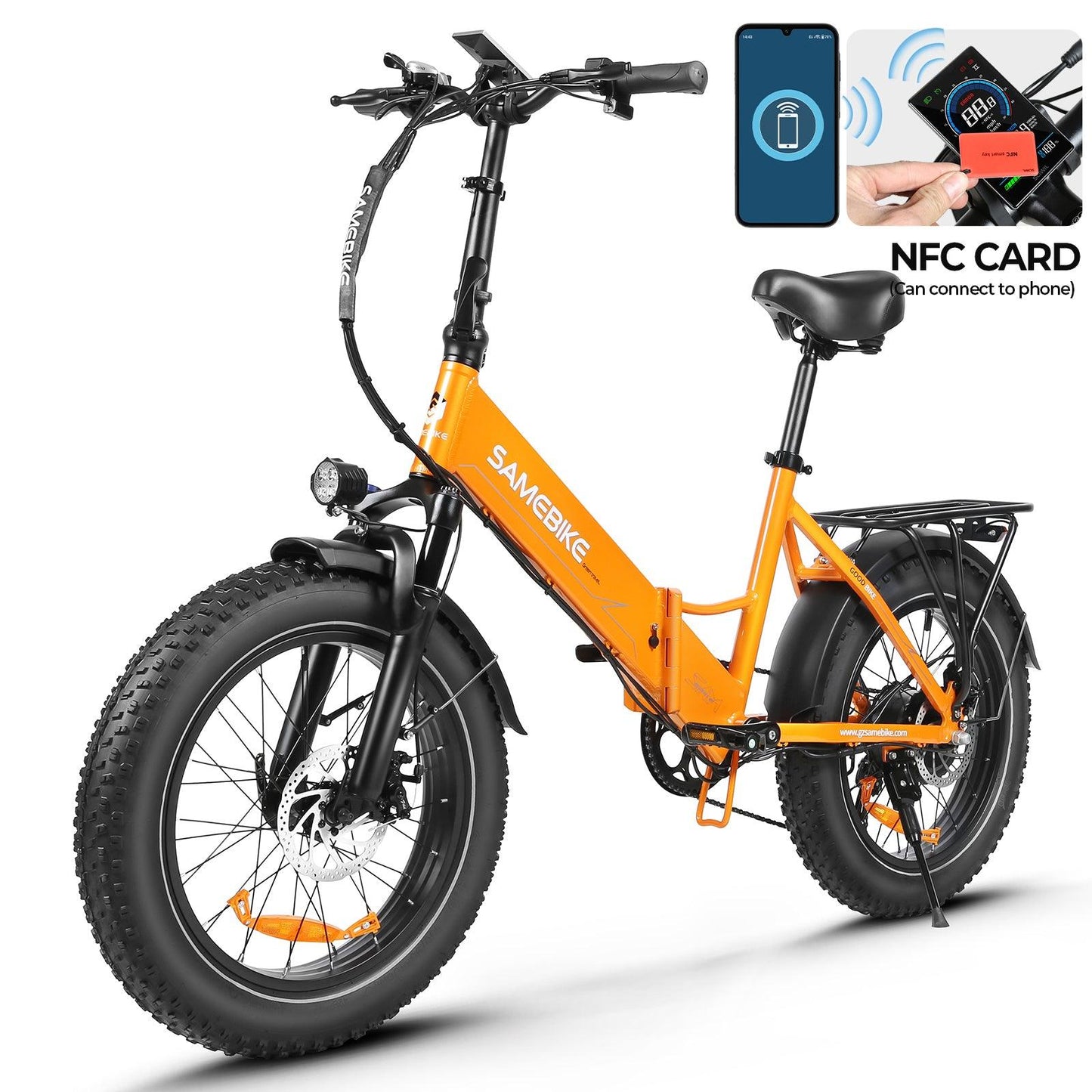 SAMEBIKE LOTDM200-II 20 Zoll Fettreifen 750W Motor 48V 13Ah Akku Faltrad Smart NFC Alcovic