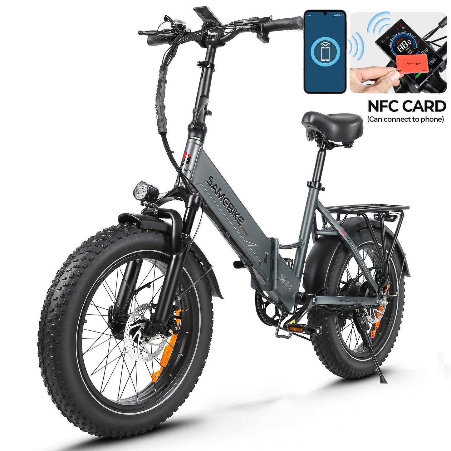 SAMEBIKE LOTDM200-II 20 Zoll Fettreifen 750W Motor 48V 13Ah Akku Faltrad Smart NFC Alcovic
