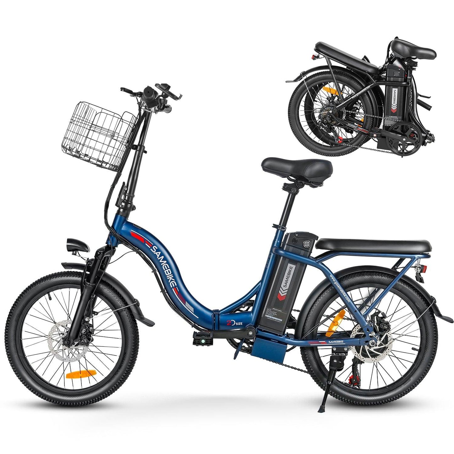 SAMEBIKE CY20-FT zusammenklappbares 20-Zoll-Elektrofahrrad mit 350W Motor und abnehmbarem 36V12 Ah Akku Alcovic