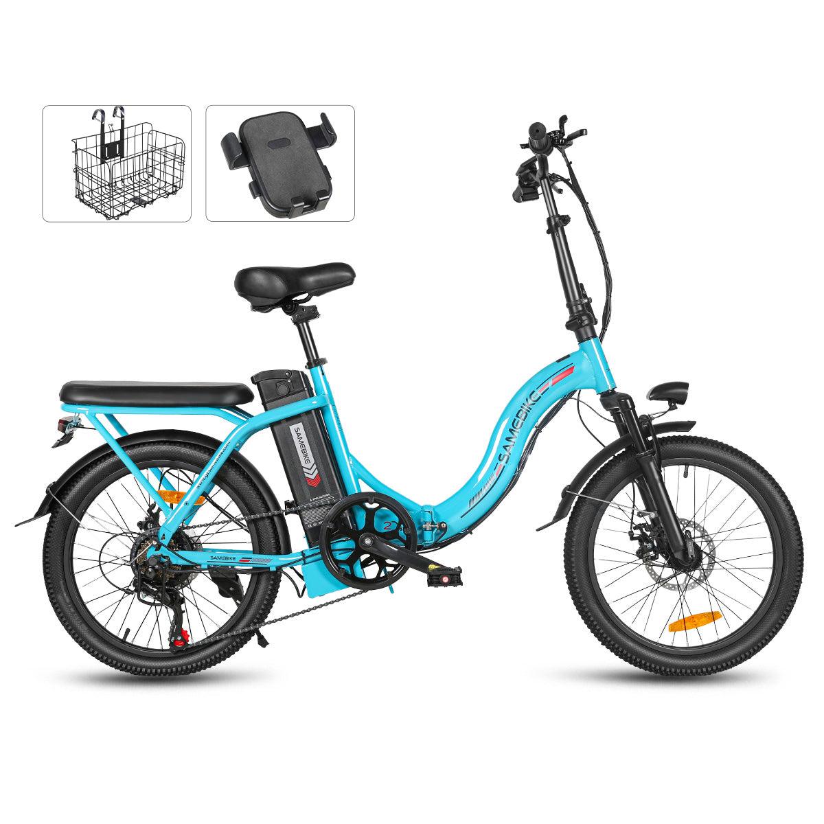 SAMEBIKE CY20-FT zusammenklappbares 20-Zoll-Elektrofahrrad mit 350W Motor und abnehmbarem 36V12 Ah Akku Alcovic