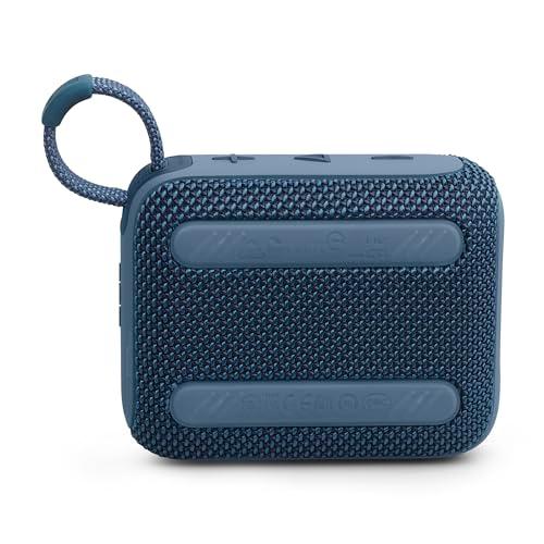 JBL Go 4 in Blau – Tragbare Bluetooth-Lautsprecher-Box mit JBL Pro Sound, tiefem Bass und Playtime-Boost-Funktion – Wasserfest und staubfest – 7 h Laufzeit Alcovic