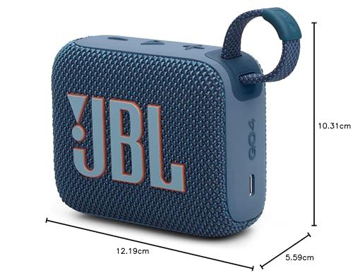 JBL Go 4 in Blau – Tragbare Bluetooth-Lautsprecher-Box mit JBL Pro Sound, tiefem Bass und Playtime-Boost-Funktion – Wasserfest und staubfest – 7 h Laufzeit Alcovic