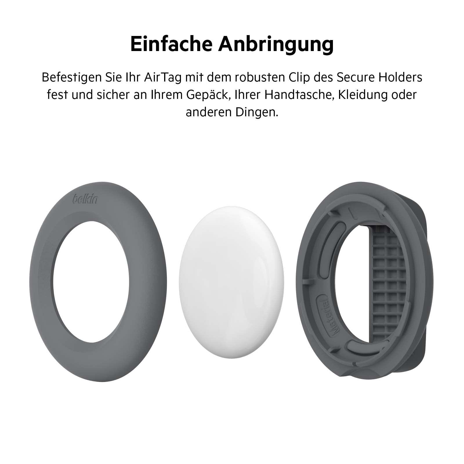 Belkin AirTag Hülle mit Schlaufe (Secure Holder Schutzhülle für Air Tag, Accessoire mit Kratzschutz) – Schwarz Alcovic