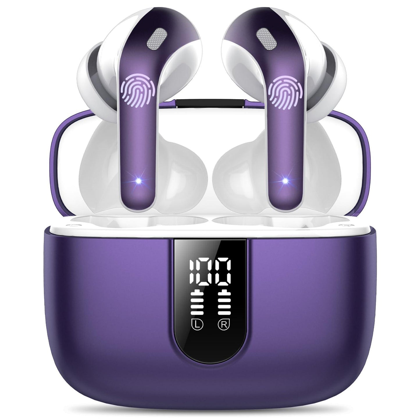 Bluetooth Kopfhörer, In Ear Kopfhörer Kabellos Bluetooth 5.3 mit 50H Tiefer Bass, 2024 Neue Kabellose Kopfhörer Noise Cancelling Earbuds mit 4 ENC Mic, IPX7 Wasserdicht Ohrhörer, USB-C Alcovic