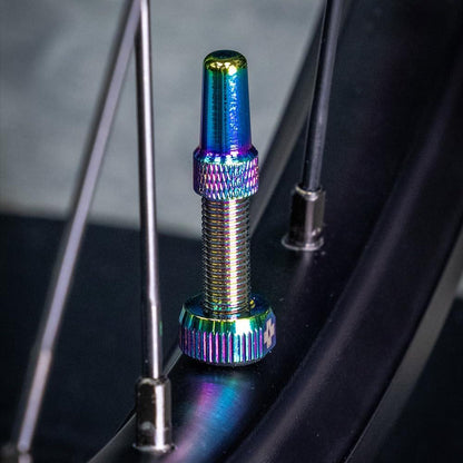Muc-Off Graue Presta Tubeless Ventile, 44 mm - Hochwertige Anti-Leck Fahrradventile mit integriertem Werkzeug zum Entfernen des Ventilkerns Alcovic