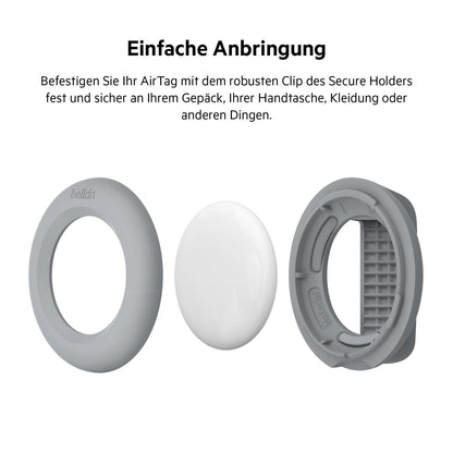 Belkin AirTag Hülle mit Schlaufe (Secure Holder Schutzhülle für Air Tag, Accessoire mit Kratzschutz) – Schwarz Alcovic
