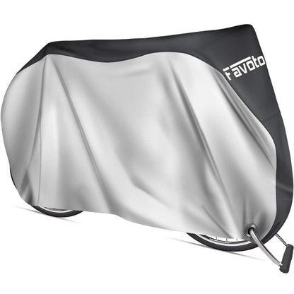 Favoto Fahrradabdeckung Wasserdicht Fahrrad Abdeckplane für 2-3 Fahrräder 210D Oxford-Gewebe Fahrradgarage Plane Fahrrad Schutzhülle Abdeckhaube mit Beutel 200 x 105x 110CM (Orange-Schwarz) Alcovic