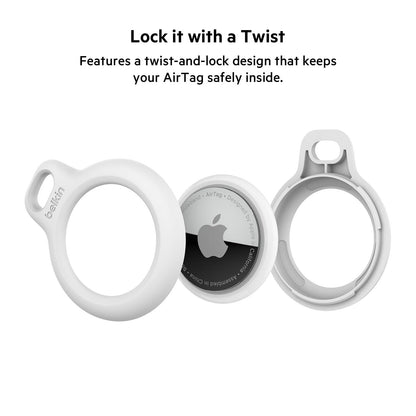 Belkin AirTag Hülle mit Schlaufe (Secure Holder Schutzhülle für Air Tag, Accessoire mit Kratzschutz) – Schwarz Alcovic