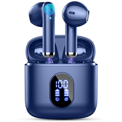 Bluetooth In-Ear Kopfhörer – Kabellos, Bluetooth 5.4, 48 h, 4 ENC Mics, Tiefer Bass, IPX7, USB-C, LED-Anzeige