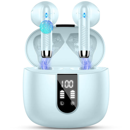Bluetooth In-Ear Kopfhörer – Kabellos, Bluetooth 5.4, 48 h, 4 ENC Mics, Tiefer Bass, IPX7, USB-C, LED-Anzeige