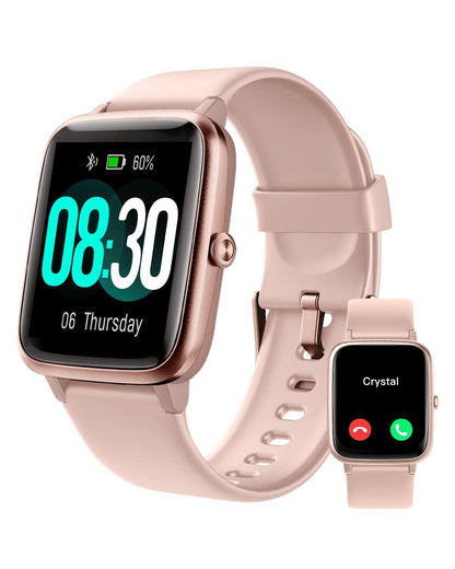 GRV Smartwatch für Damen Herren mit Telefonfunktion,Fitnessuhr mit Herzfrequenzmessung,SpO2,Schrittzähler,Schlafmonitor,Multi Trainingsmodi für iOS Android Handy Alcovic