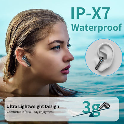 Bluetooth In-Ear Kopfhörer – Kabellos, Bluetooth 5.4, 48 h, 4 ENC Mics, Tiefer Bass, IPX7, USB-C, LED-Anzeige
