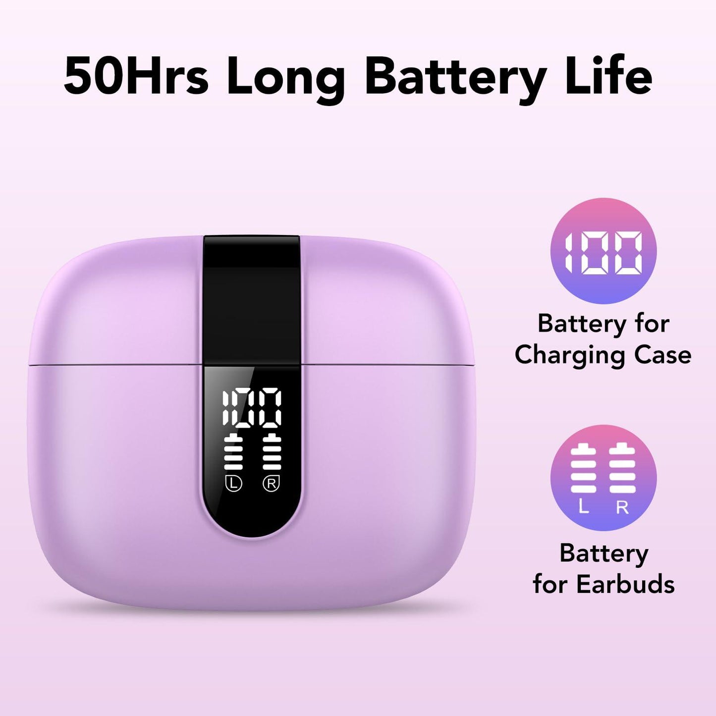 Bluetooth Kopfhörer, In Ear Kopfhörer Kabellos Bluetooth 5.3 mit 50H Tiefer Bass, 2024 Neue Kabellose Kopfhörer Noise Cancelling Earbuds mit 4 ENC Mic, IPX7 Wasserdicht Ohrhörer, USB-C Alcovic