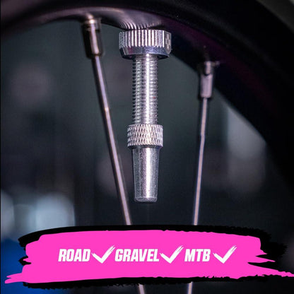 Muc-Off Graue Presta Tubeless Ventile, 44 mm - Hochwertige Anti-Leck Fahrradventile mit integriertem Werkzeug zum Entfernen des Ventilkerns Alcovic