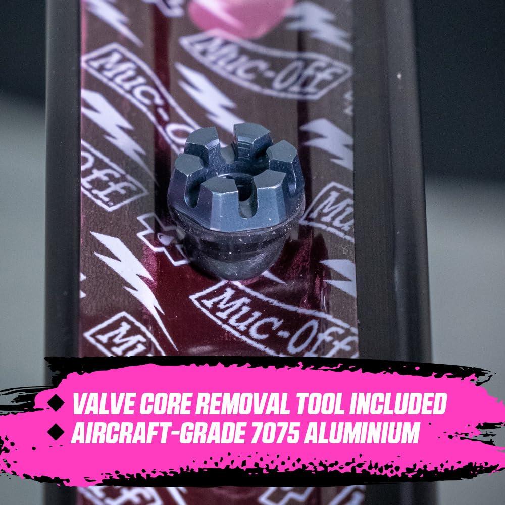 Muc-Off Graue Presta Tubeless Ventile, 44 mm - Hochwertige Anti-Leck Fahrradventile mit integriertem Werkzeug zum Entfernen des Ventilkerns Alcovic