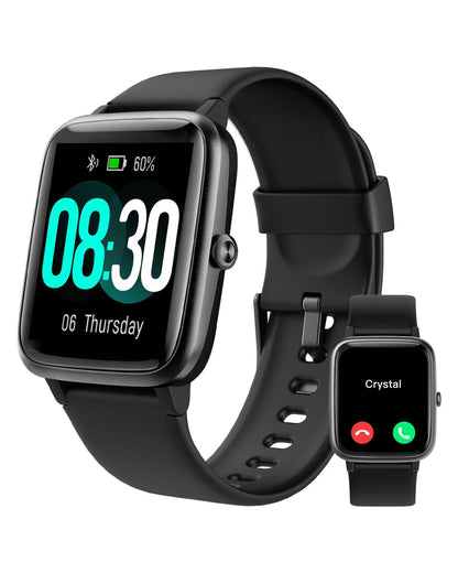 GRV Smartwatch für Damen Herren mit Telefonfunktion,Fitnessuhr mit Herzfrequenzmessung,SpO2,Schrittzähler,Schlafmonitor,Multi Trainingsmodi für iOS Android Handy Alcovic