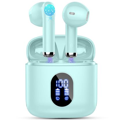 Bluetooth In-Ear Kopfhörer – Kabellos, Bluetooth 5.4, 48 h, 4 ENC Mics, Tiefer Bass, IPX7, USB-C, LED-Anzeige