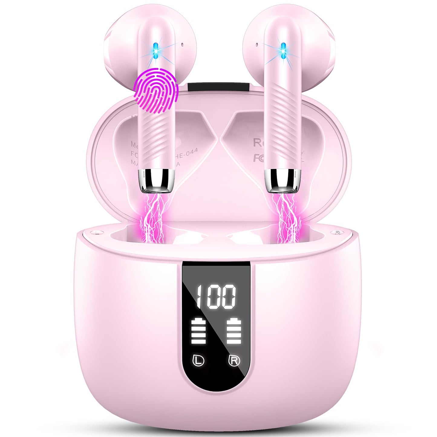 Bluetooth In-Ear Kopfhörer – Kabellos, Bluetooth 5.4, 48 h, 4 ENC Mics, Tiefer Bass, IPX7, USB-C, LED-Anzeige