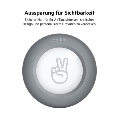 Belkin AirTag Hülle mit Schlaufe (Secure Holder Schutzhülle für Air Tag, Accessoire mit Kratzschutz) – Schwarz Alcovic