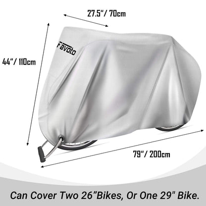 Favoto Fahrradabdeckung Wasserdicht Fahrrad Abdeckplane für 2-3 Fahrräder 210D Oxford-Gewebe Fahrradgarage Plane Fahrrad Schutzhülle Abdeckhaube mit Beutel 200 x 105x 110CM (Orange-Schwarz) Alcovic