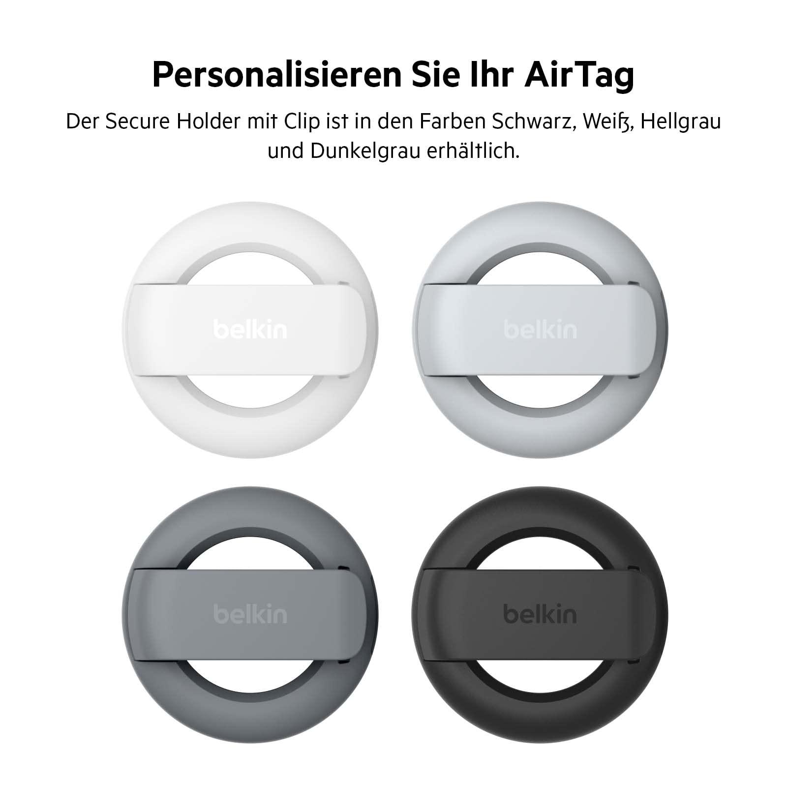 Belkin AirTag Hülle mit Schlaufe (Secure Holder Schutzhülle für Air Tag, Accessoire mit Kratzschutz) – Schwarz Alcovic