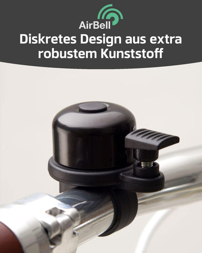 AirBell Fahrradklingel Für Apple AirTag | Halterung In Klingel Versteckt | Fahrrad Diebstahlsicherung | Inklusive Werkzeug Alcovic