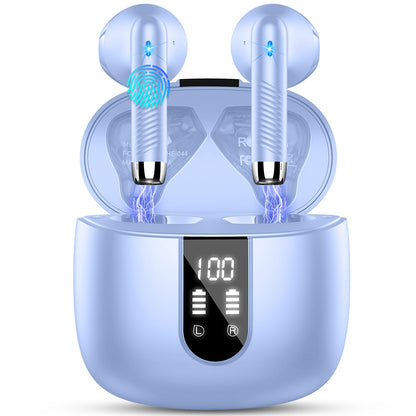 Bluetooth In-Ear Kopfhörer – Kabellos, Bluetooth 5.4, 48 h, 4 ENC Mics, Tiefer Bass, IPX7, USB-C, LED-Anzeige