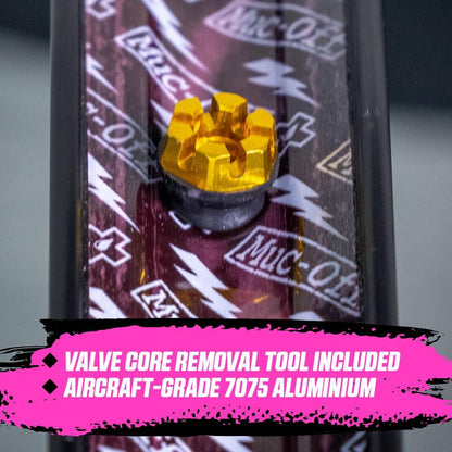 Muc-Off Graue Presta Tubeless Ventile, 44 mm - Hochwertige Anti-Leck Fahrradventile mit integriertem Werkzeug zum Entfernen des Ventilkerns Alcovic