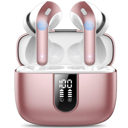 Bluetooth Kopfhörer, In Ear Kopfhörer Kabellos Bluetooth 5.3 mit 50H Tiefer Bass, 2024 Neue Kabellose Kopfhörer Noise Cancelling Earbuds mit 4 ENC Mic, IPX7 Wasserdicht Ohrhörer, USB-C Alcovic