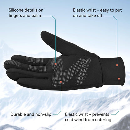 OZERO Herren Wasserdicht Thermohandschuhe, Touchscreen Winterhandschuhe Fahrhandschuhe Fahrradhandschuhe Laufhandschuhe Alcovic