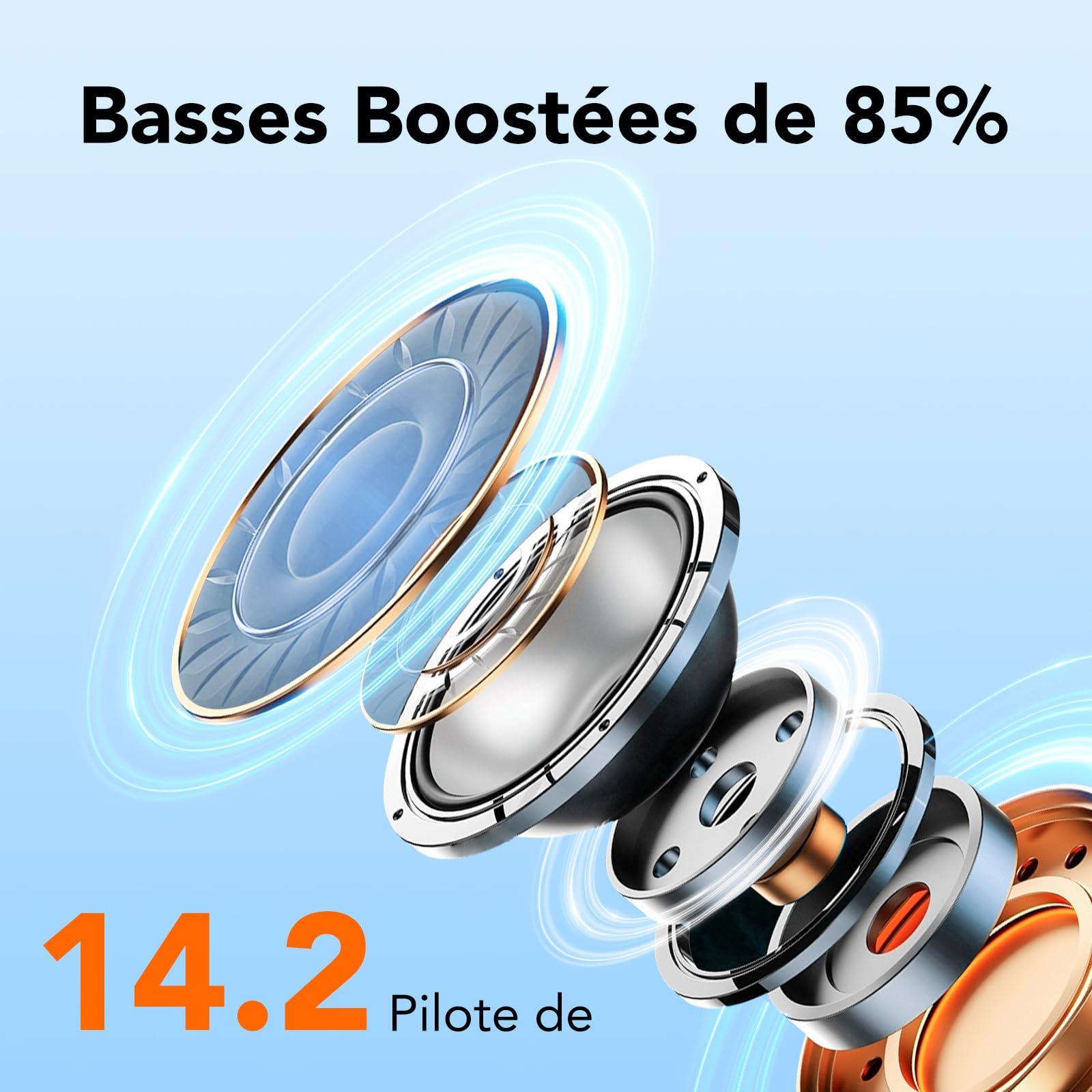 Bluetooth Kopfhörer, In Ear Kopfhörer Kabellos Bluetooth 5.3 mit 50H Tiefer Bass, 2024 Neue Kabellose Kopfhörer Noise Cancelling Earbuds mit 4 ENC Mic, IPX7 Wasserdicht Ohrhörer, USB-C Alcovic