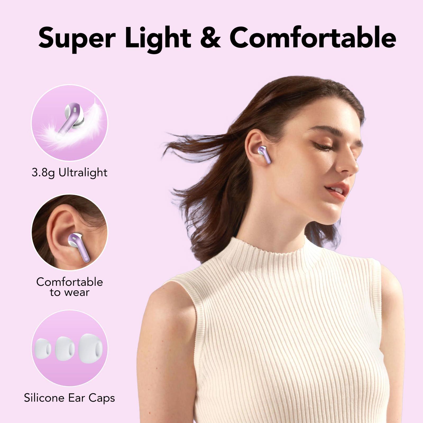Bluetooth Kopfhörer, In Ear Kopfhörer Kabellos Bluetooth 5.3 mit 50H Tiefer Bass, 2024 Neue Kabellose Kopfhörer Noise Cancelling Earbuds mit 4 ENC Mic, IPX7 Wasserdicht Ohrhörer, USB-C Alcovic