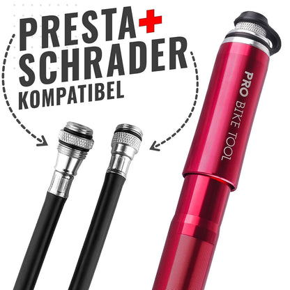 Pro Bike Tool Mini-Fahrradpumpe für Presta- und Schraderventile, Hochdruck-PSI, zuverlässig, kompakt und leicht, hervorragende Qualität und Leistung, Fahrrad-Reifenpumpe für Rennräder, Mountainbikes und BMX-Fahrräder Alcovic
