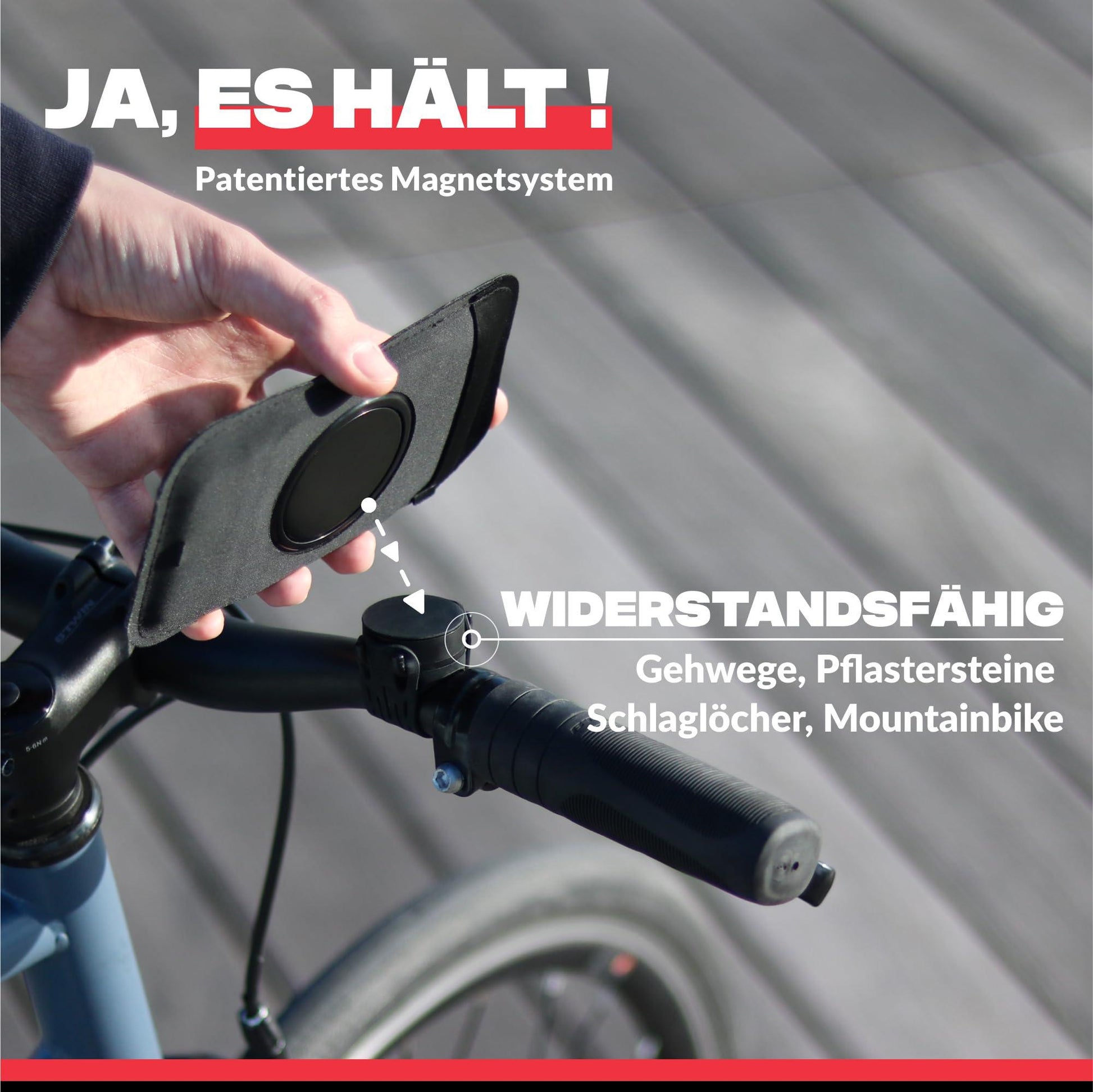 Shapeheart französische Innovation, Magnetische Fahrrad-Handyhalterung mit Abnehmbarer wetterfester Hülle. Telefonhalterung für Elektrofahrräder, Fahrräder, Roller, Mountainbikes... Fahrradzubehör Alcovic