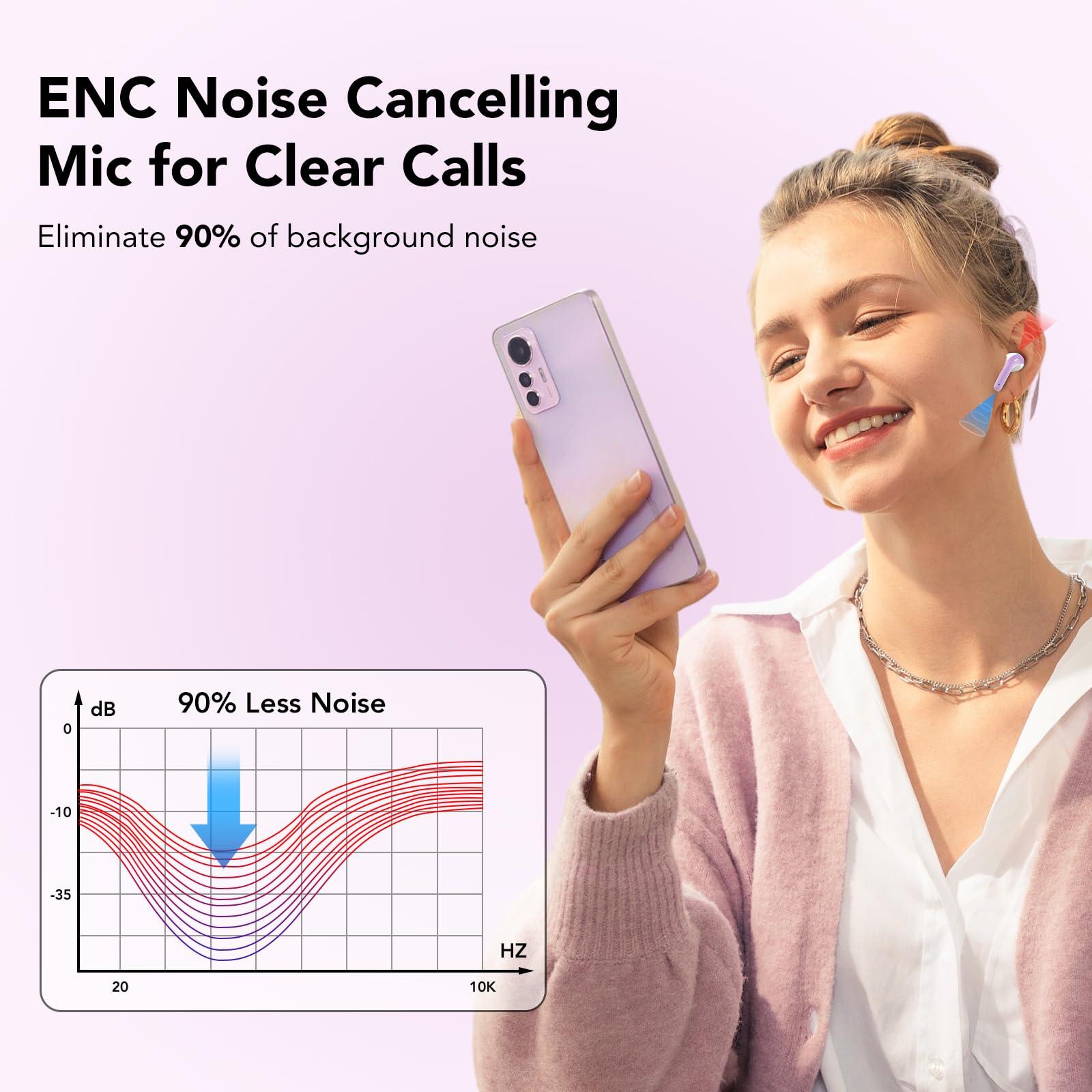 Bluetooth Kopfhörer, In Ear Kopfhörer Kabellos Bluetooth 5.3 mit 50H Tiefer Bass, 2024 Neue Kabellose Kopfhörer Noise Cancelling Earbuds mit 4 ENC Mic, IPX7 Wasserdicht Ohrhörer, USB-C Alcovic